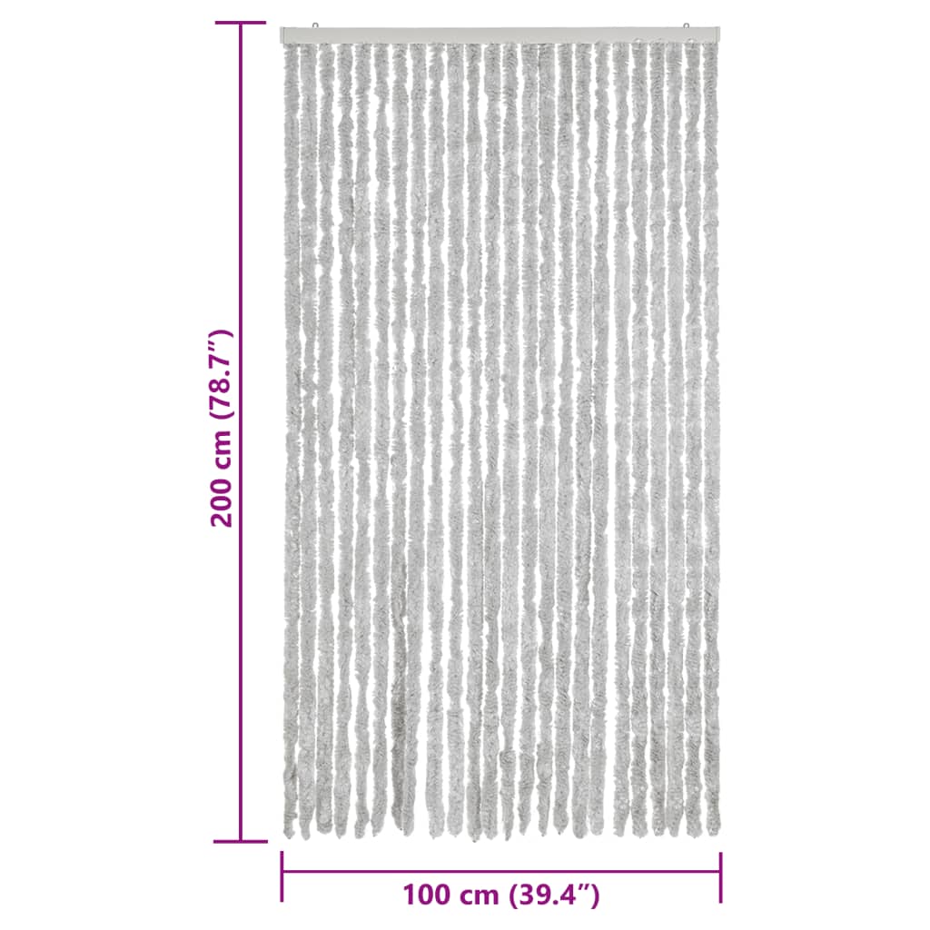 vidaXL Perdea pentru insecte, gri, 100x200 cm, chenille vidaXL Perdea pentru insecte, gri, 100x200 cm, chenille
