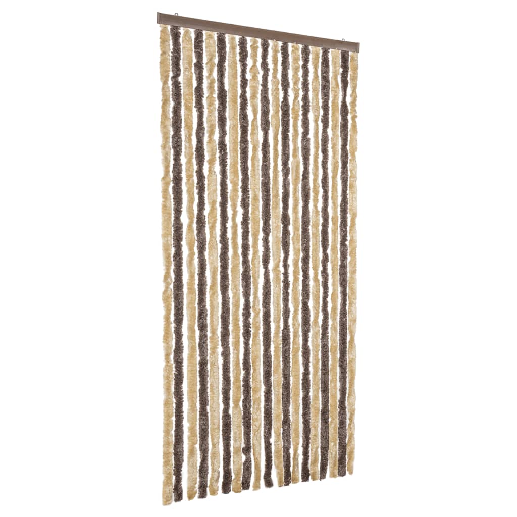 vidaXL Perdea pentru insecte, maro închis și bej, 56x200 cm, chenille vidaXL Perdea pentru insecte, maro închis și bej, 56x200 cm, chenille