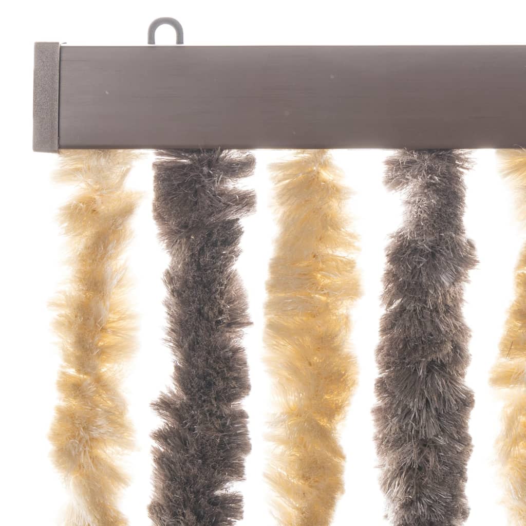 vidaXL Perdea pentru insecte, maro închis și bej, 90x220 cm, chenille vidaXL Perdea pentru insecte, maro închis și bej, 90x220 cm, chenille