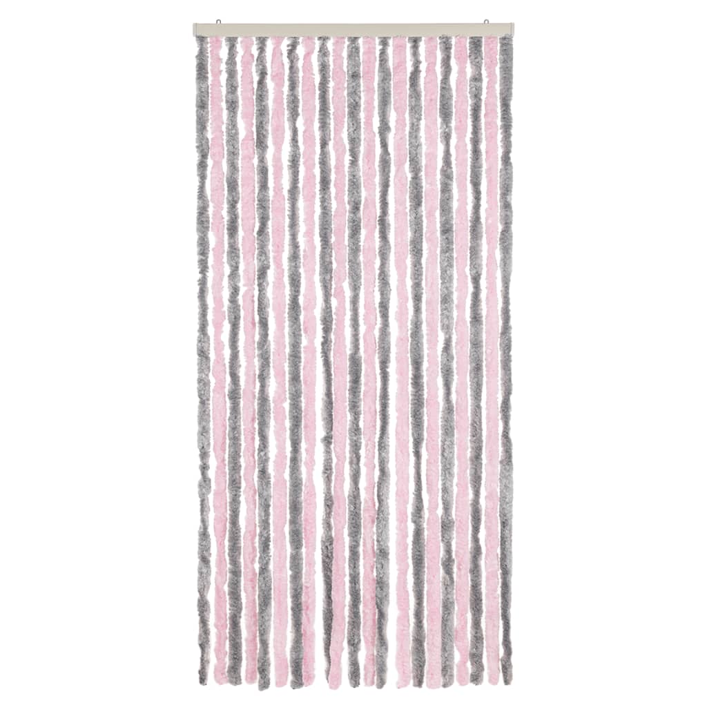 vidaXL Perdea pentru insecte, gri argintiu și roz, 90x220 cm, chenille vidaXL Perdea pentru insecte, gri argintiu și roz, 90x220 cm, chenille