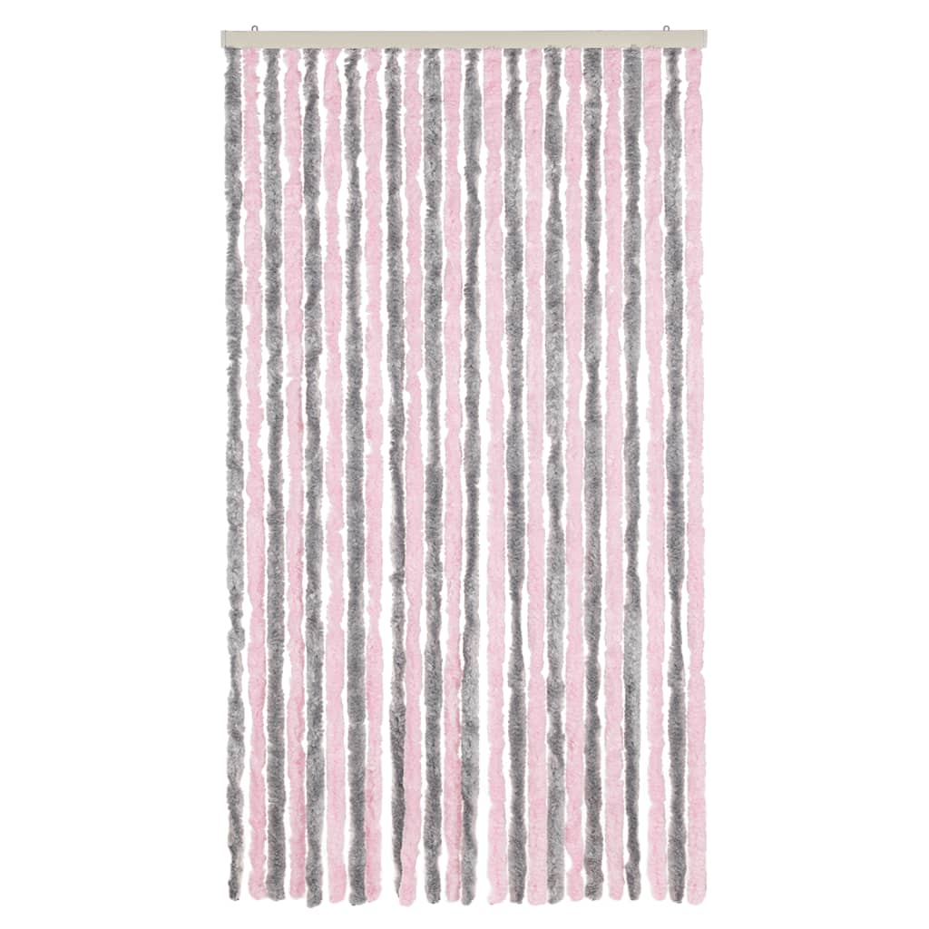 vidaXL Perdea pentru insecte, gri argintiu și roz, 100x200cm, chenille vidaXL Perdea pentru insecte, gri argintiu și roz, 100x200cm, chenille