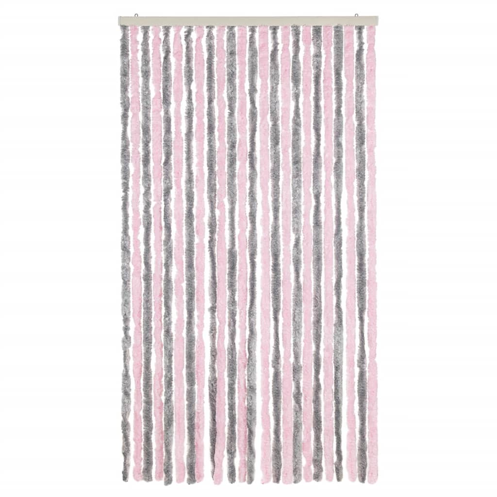vidaXL Perdea pentru insecte, gri argintiu și roz, 100x230cm, chenille vidaXL Perdea pentru insecte, gri argintiu și roz, 100x230cm, chenille