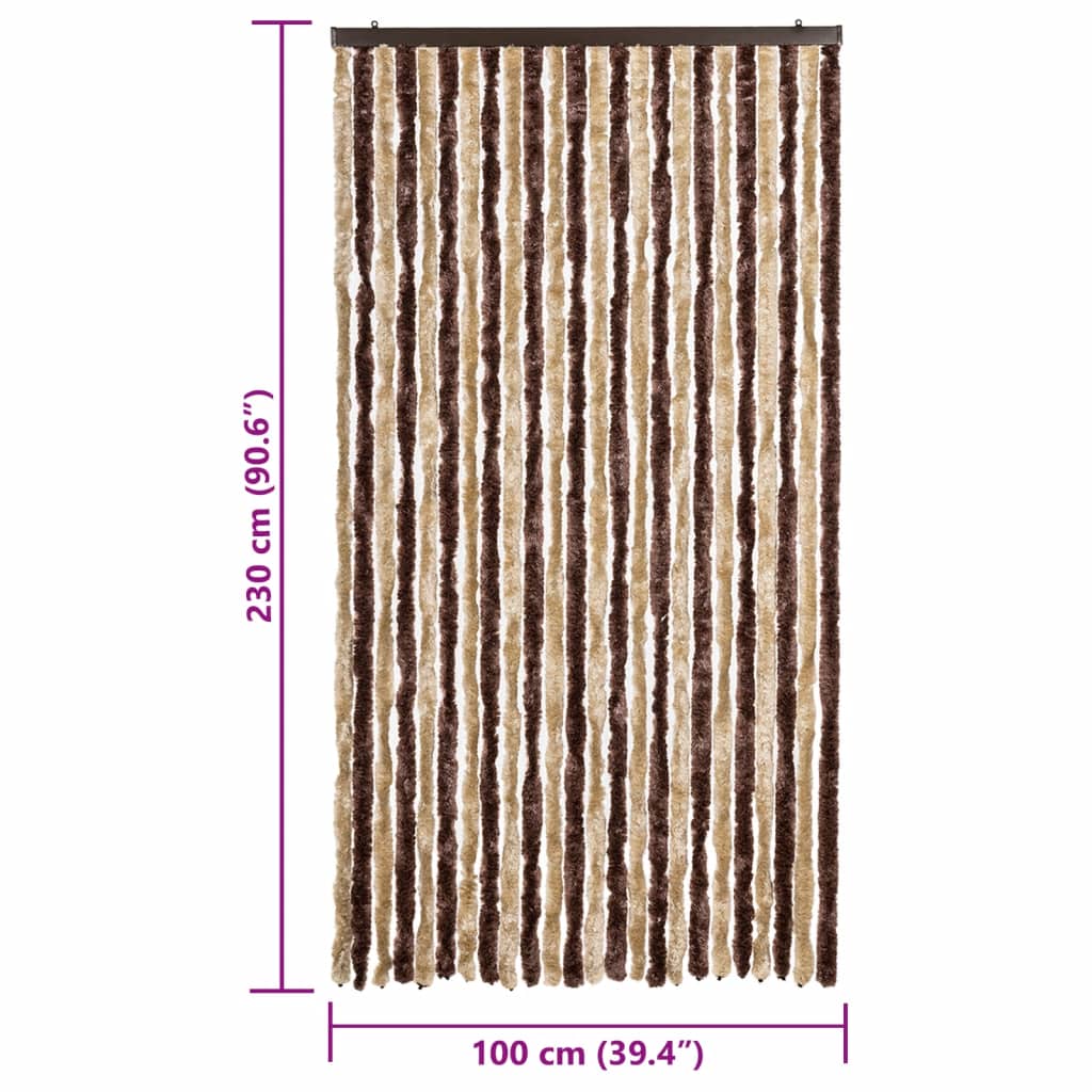 vidaXL Perdea pentru insecte, bej și maro deschis, 100x230 cm Chenille vidaXL Perdea pentru insecte, bej și maro deschis, 100x230 cm Chenille