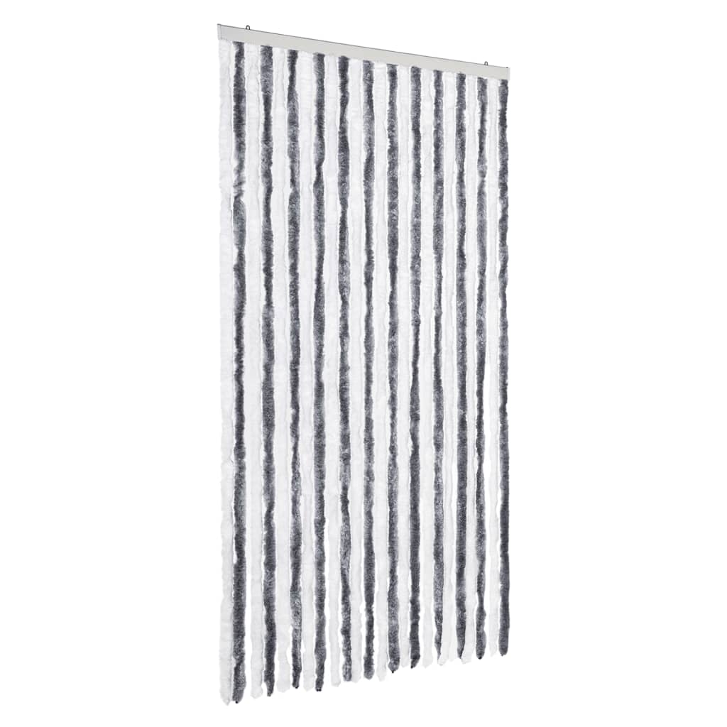 vidaXL Perdea pentru insecte, gri și alb, 100x200 cm, chenille vidaXL Perdea pentru insecte, gri și alb, 100x200 cm, chenille