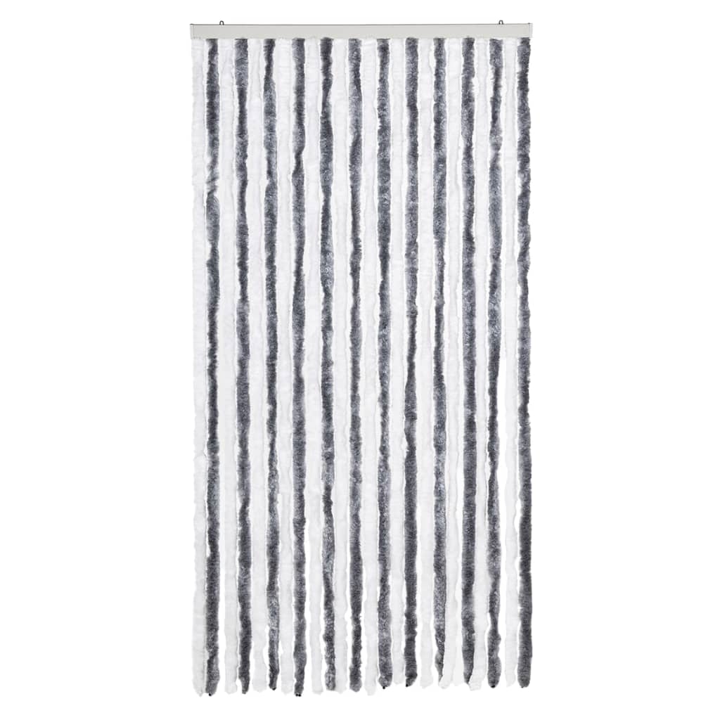 vidaXL Perdea pentru insecte, gri și alb, 100x200 cm, chenille vidaXL Perdea pentru insecte, gri și alb, 100x200 cm, chenille