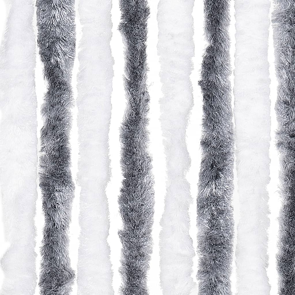 vidaXL Perdea pentru insecte, gri și alb, 100x200 cm, chenille vidaXL Perdea pentru insecte, gri și alb, 100x200 cm, chenille
