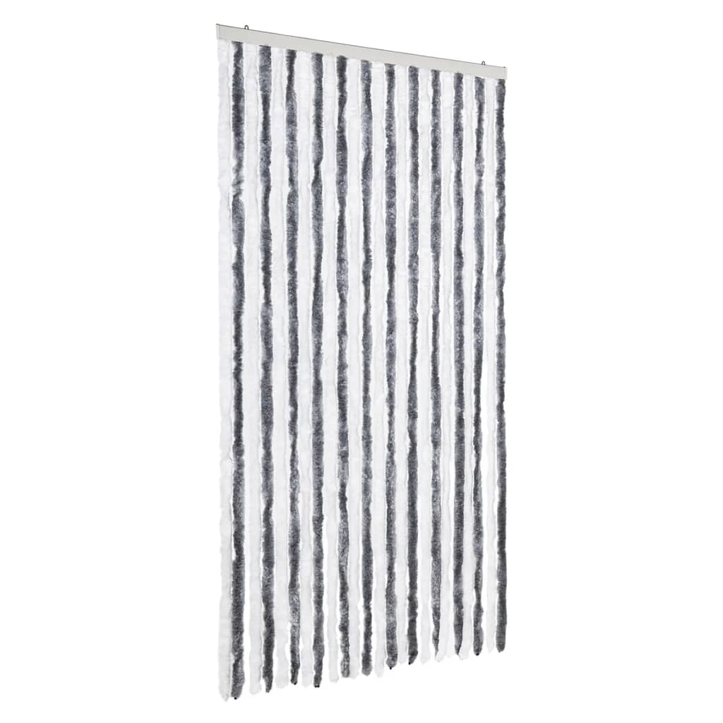 vidaXL Perdea pentru insecte, gri și alb, 100x230 cm, chenille vidaXL Perdea pentru insecte, gri și alb, 100x230 cm, chenille