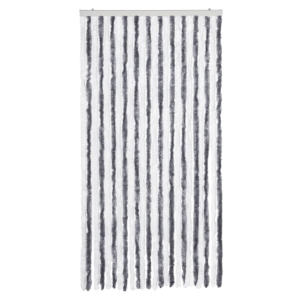 vidaXL Perdea pentru insecte, gri și alb, 100x230 cm, chenille vidaXL Perdea pentru insecte, gri și alb, 100x230 cm, chenille