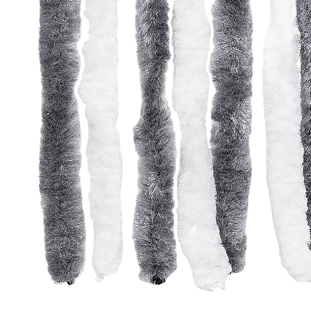 vidaXL Perdea pentru insecte, gri și alb, 100x230 cm, chenille vidaXL Perdea pentru insecte, gri și alb, 100x230 cm, chenille