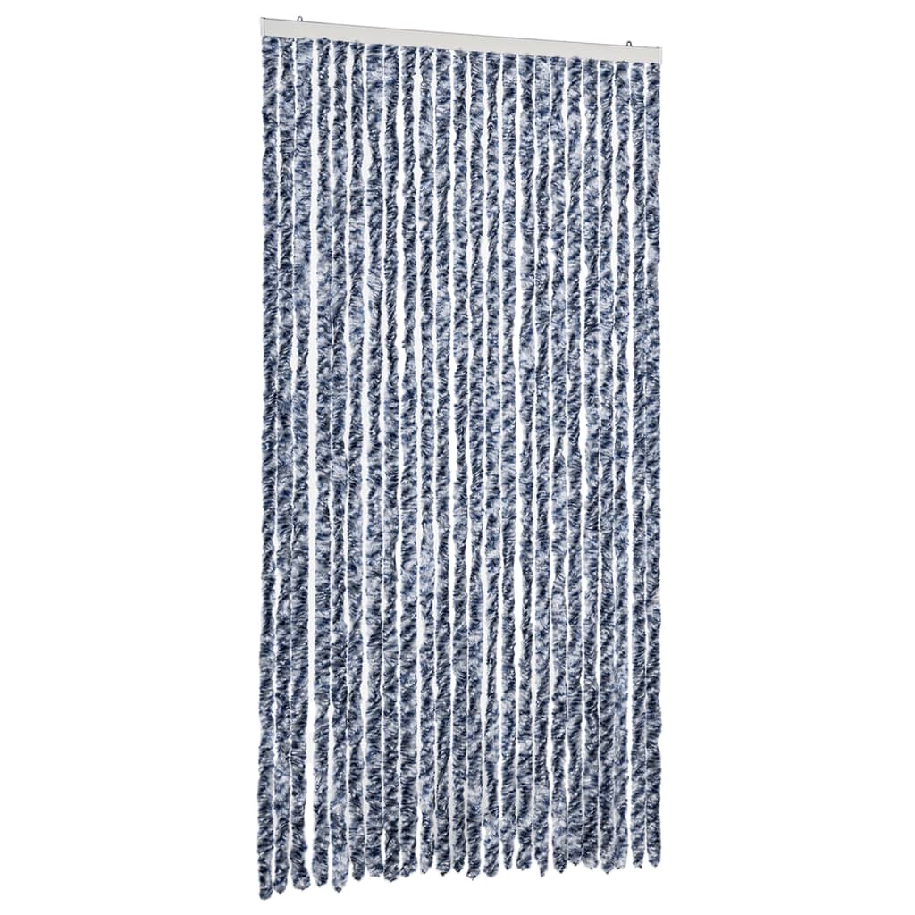 vidaXL Perdea pentru insecte, albastru și alb, 100x200 cm, chenille vidaXL Perdea pentru insecte, albastru și alb, 100x200 cm, chenille