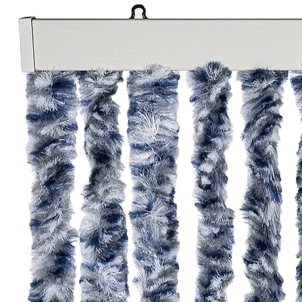 vidaXL Perdea pentru insecte, albastru și alb, 100x200 cm, chenille vidaXL Perdea pentru insecte, albastru și alb, 100x200 cm, chenille
