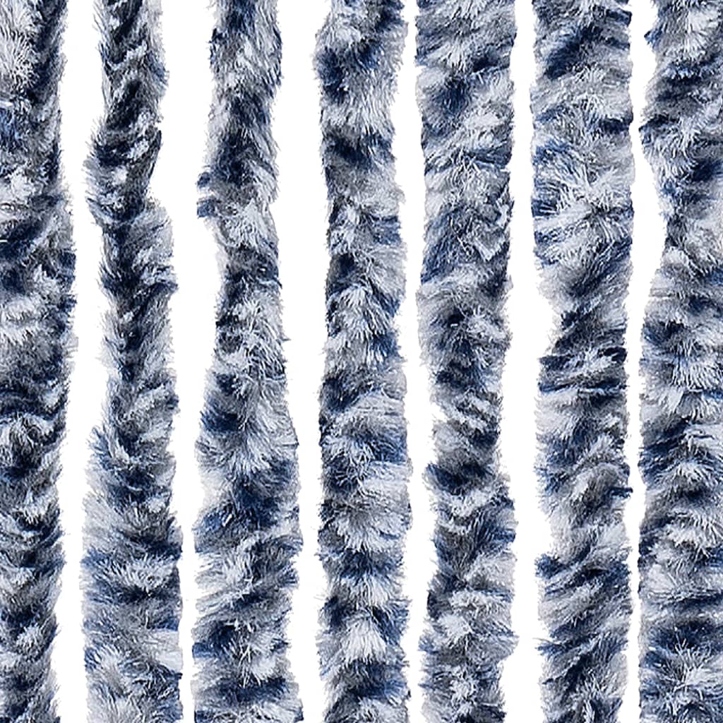 vidaXL Perdea pentru insecte, albastru și alb, 100x200 cm, chenille vidaXL Perdea pentru insecte, albastru și alb, 100x200 cm, chenille
