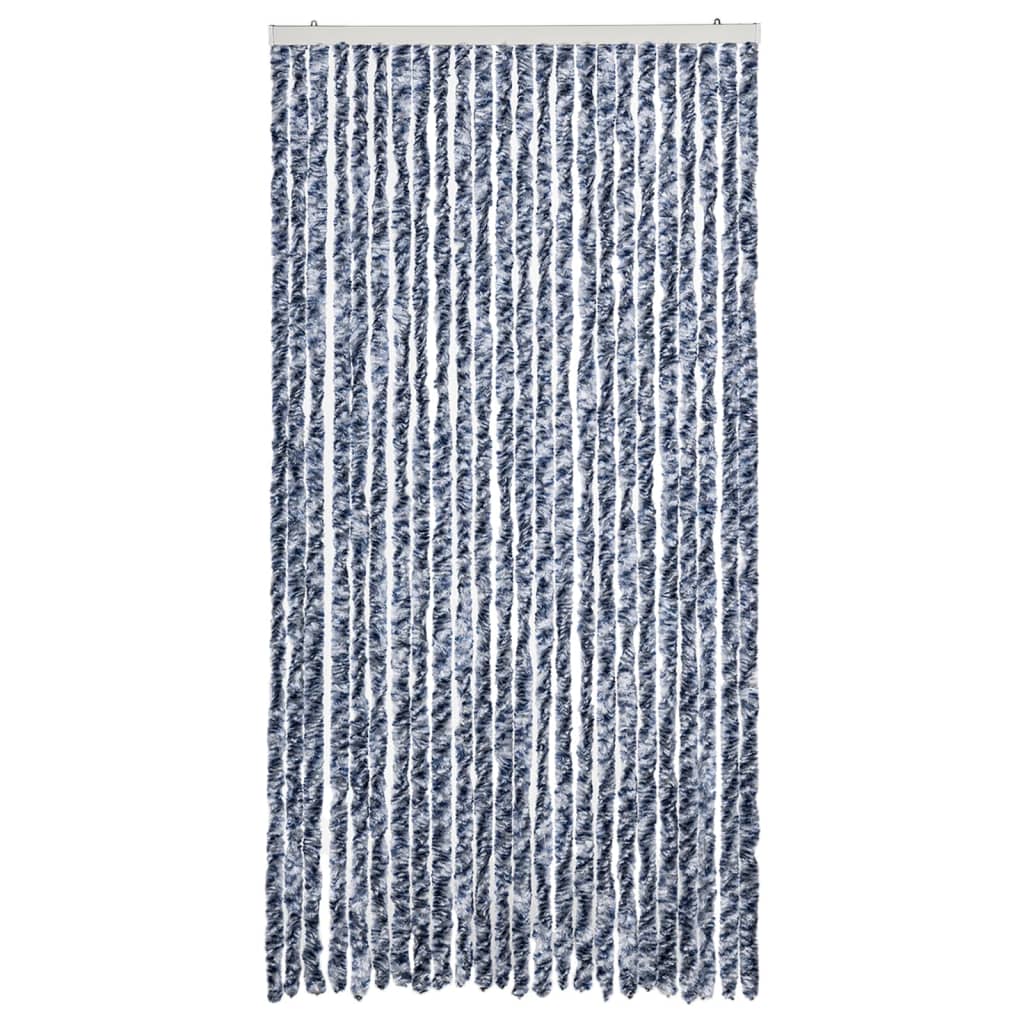 vidaXL Perdea pentru insecte, albastru și alb, 100x230 cm, chenille vidaXL Perdea pentru insecte, albastru și alb, 100x230 cm, chenille