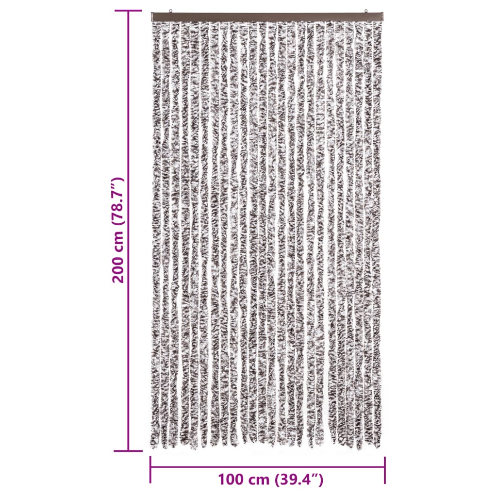 vidaXL Perdea pentru insecte, maro și bej, 100x200 cm, chenille vidaXL Perdea pentru insecte, maro și bej, 100x200 cm, chenille