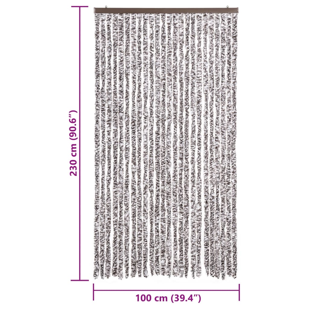 vidaXL Perdea pentru insecte, maro și bej, 100x230 cm, chenille vidaXL Perdea pentru insecte, maro și bej, 100x230 cm, chenille