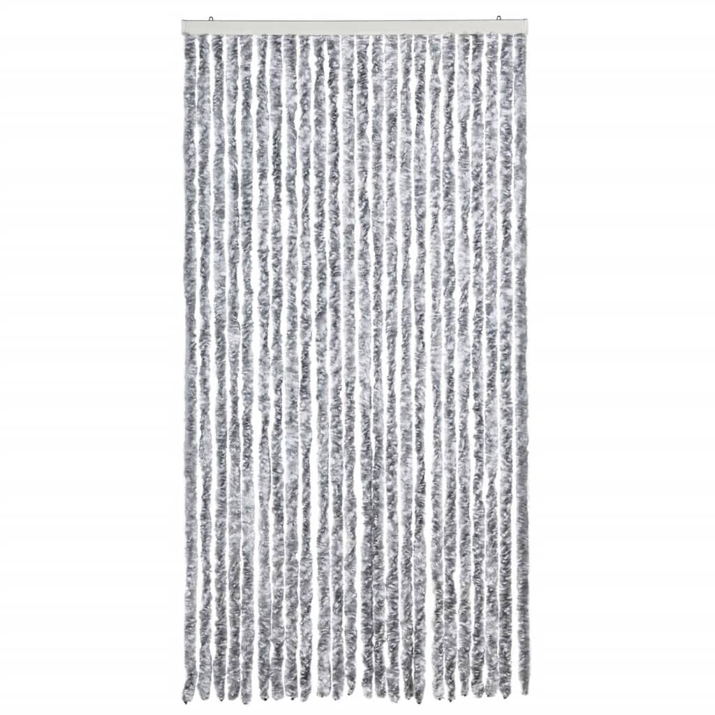 vidaXL Perdea pentru insecte, alb și gri, 100x230 cm, chenille vidaXL Perdea pentru insecte, alb și gri, 100x230 cm, chenille