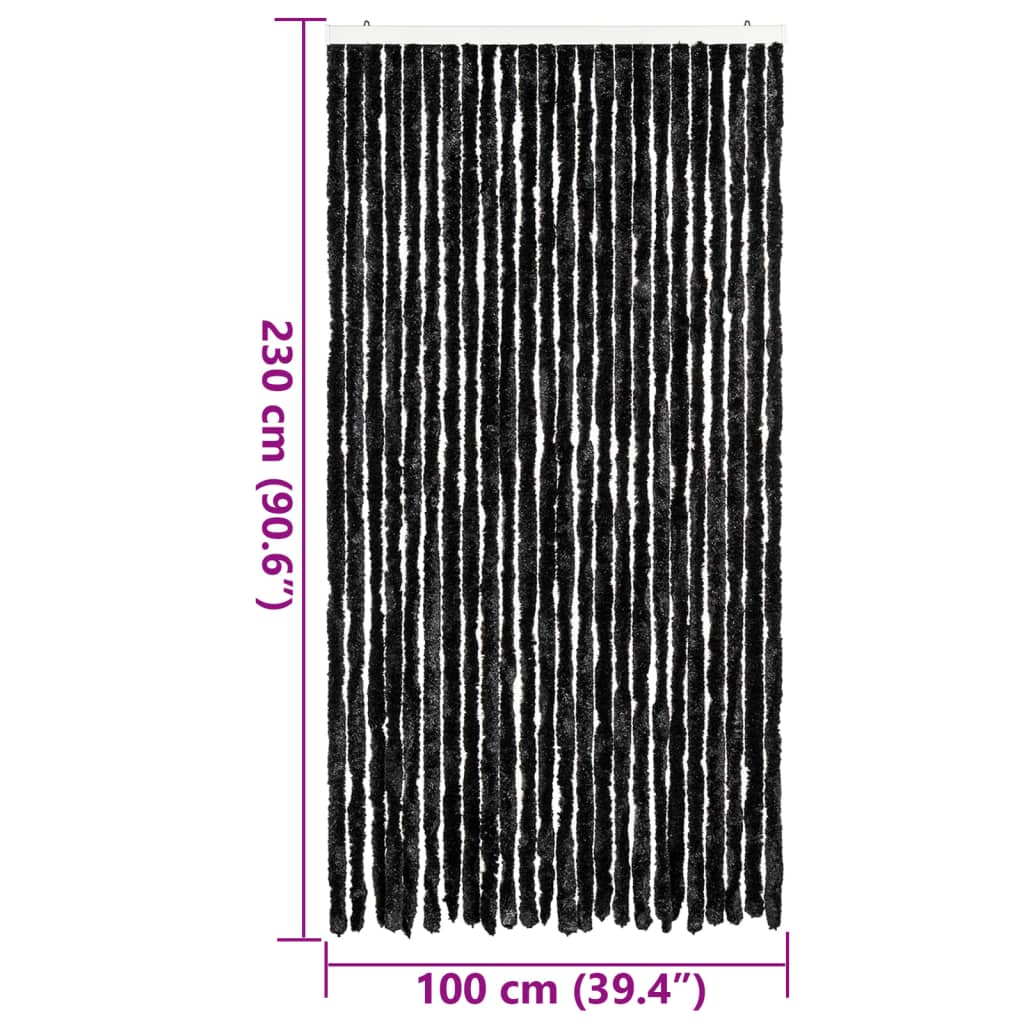 vidaXL Perdea pentru insecte, antracit, 100x230 cm, chenille vidaXL Perdea pentru insecte, antracit, 100x230 cm, chenille