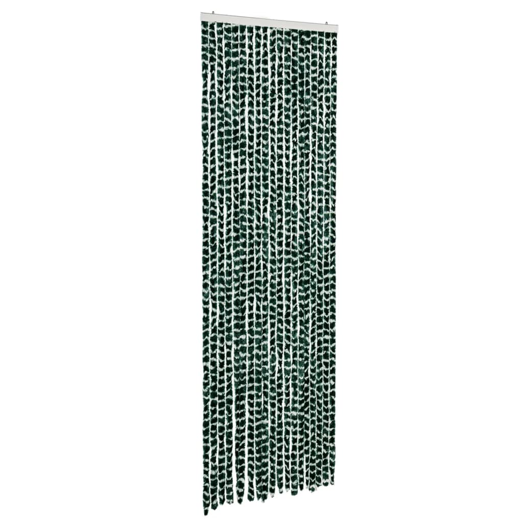vidaXL Perdea pentru insecte, verde și alb, 56x200 cm, chenille vidaXL Perdea pentru insecte, verde și alb, 56x200 cm, chenille