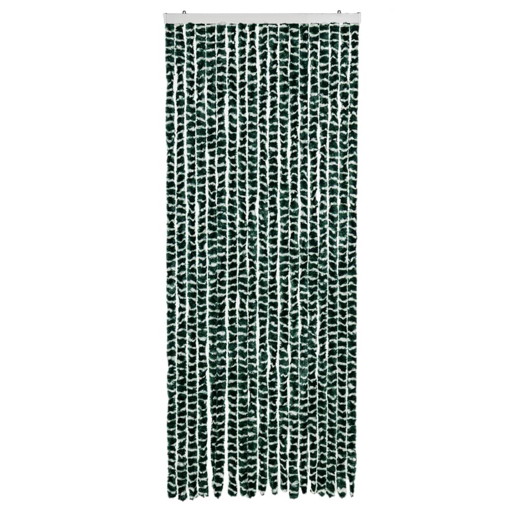 vidaXL Perdea pentru insecte, verde și alb, 56x200 cm, chenille vidaXL Perdea pentru insecte, verde și alb, 56x200 cm, chenille