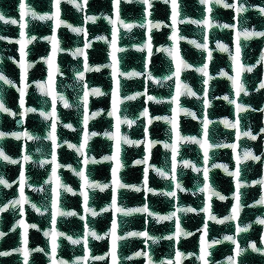 vidaXL Perdea pentru insecte, verde și alb, 56x200 cm, chenille vidaXL Perdea pentru insecte, verde și alb, 56x200 cm, chenille