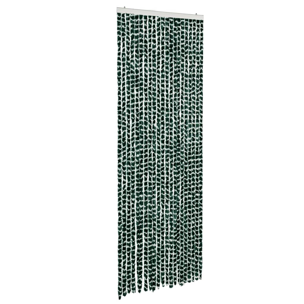 vidaXL Perdea pentru insecte, verde și alb, 90x200 cm, chenille vidaXL Perdea pentru insecte, verde și alb, 90x200 cm, chenille