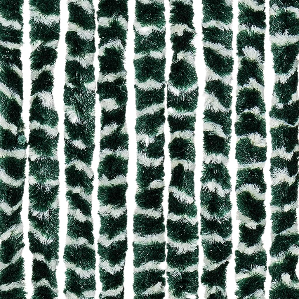 vidaXL Perdea pentru insecte, verde și alb, 90x200 cm, chenille vidaXL Perdea pentru insecte, verde și alb, 90x200 cm, chenille