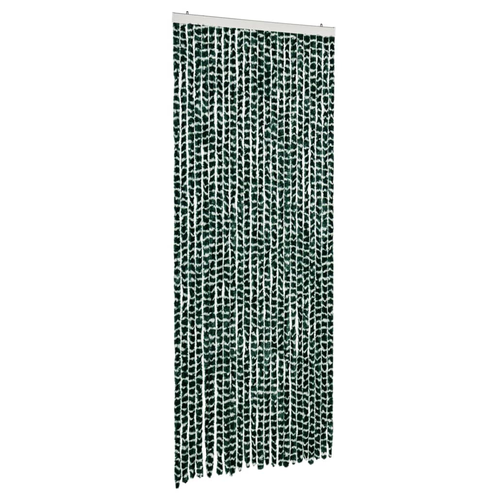 vidaXL Perdea pentru insecte, verde și alb, 100x200 cm, chenille vidaXL Perdea pentru insecte, verde și alb, 100x200 cm, chenille