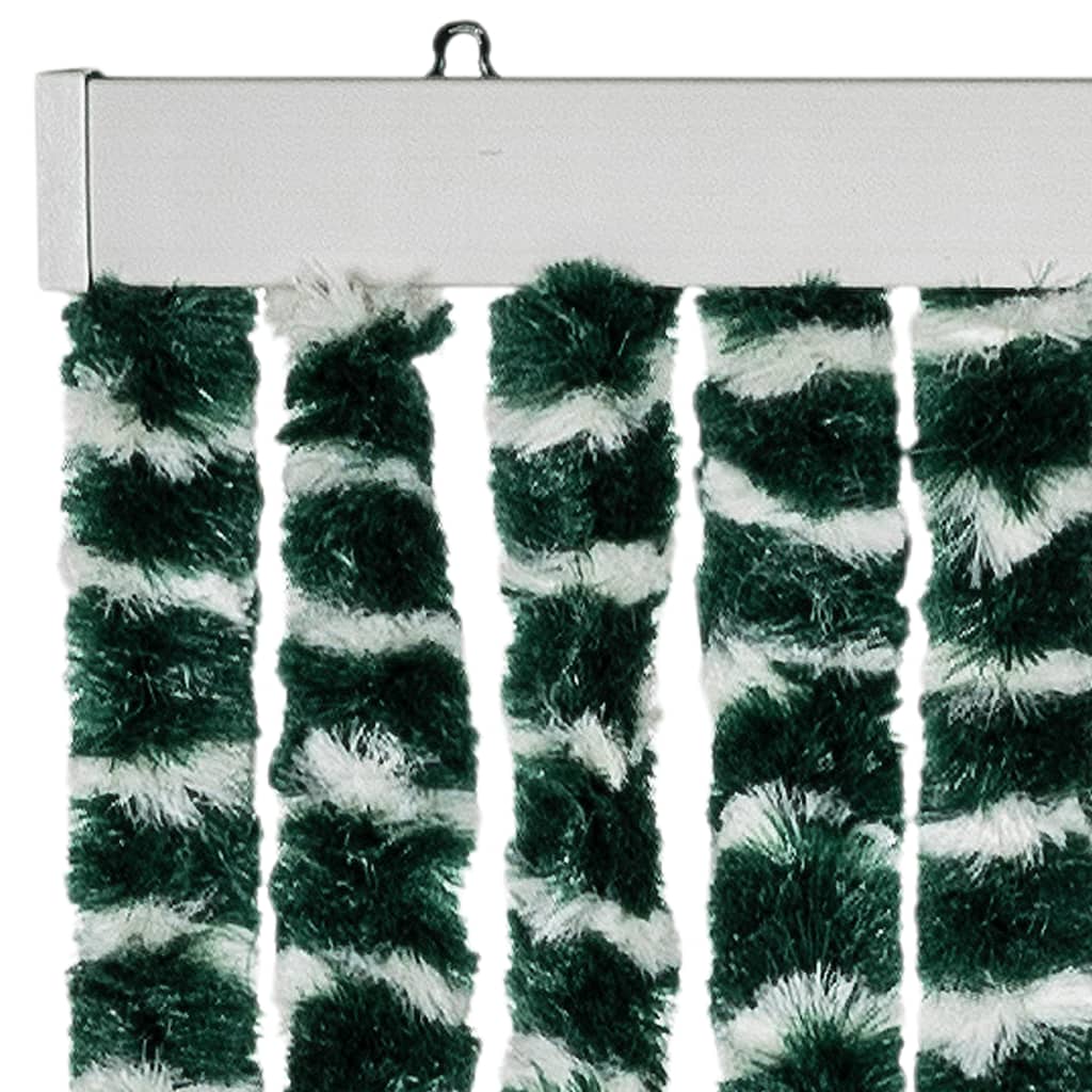 vidaXL Perdea pentru insecte, verde și alb, 100x200 cm, chenille vidaXL Perdea pentru insecte, verde și alb, 100x200 cm, chenille