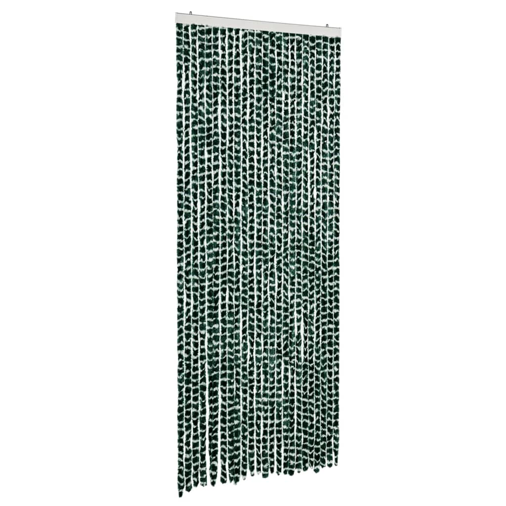 vidaXL Perdea pentru insecte, verde și alb, 100x230 cm, chenille vidaXL Perdea pentru insecte, verde și alb, 100x230 cm, chenille
