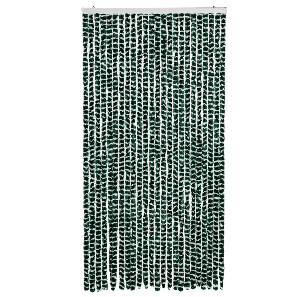 vidaXL Perdea pentru insecte, verde și alb, 100x230 cm, chenille vidaXL Perdea pentru insecte, verde și alb, 100x230 cm, chenille