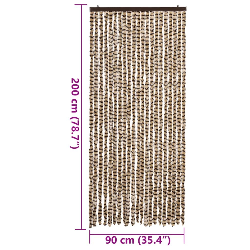 vidaXL Perdea pentru insecte, bej și maro, 90x200 cm, chenille vidaXL Perdea pentru insecte, bej și maro, 90x200 cm, chenille