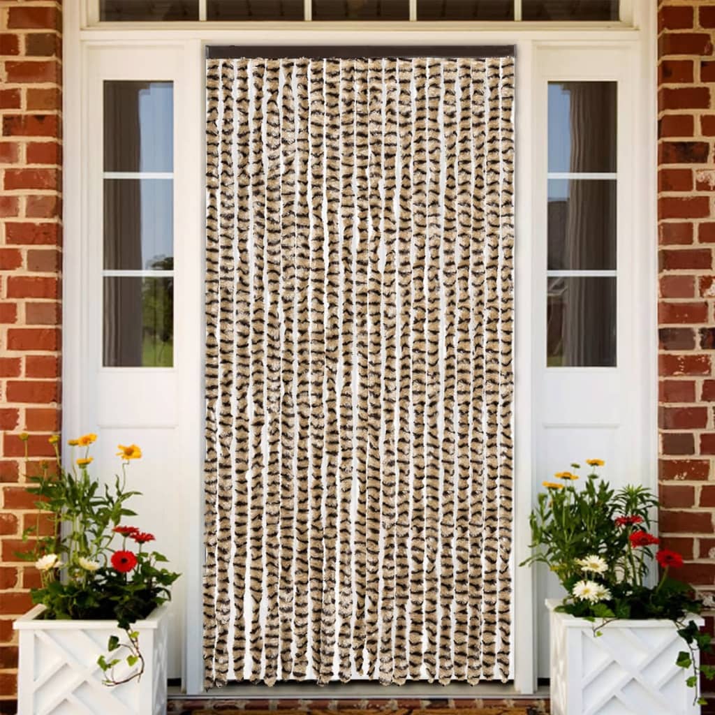 vidaXL Perdea pentru insecte, bej și maro, 90x200 cm, chenille vidaXL Perdea pentru insecte, bej și maro, 90x200 cm, chenille
