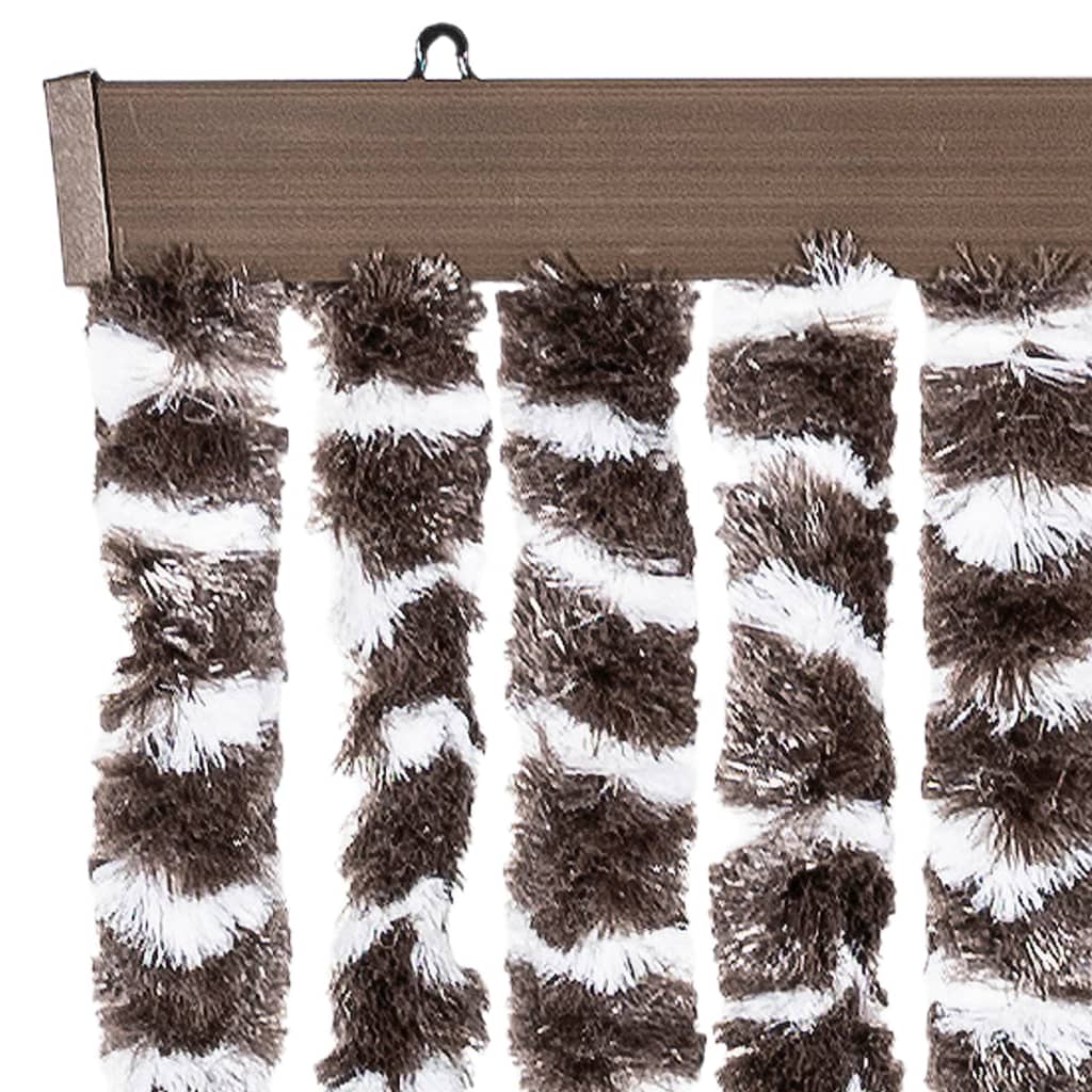 vidaXL Perdea pentru insecte, maro și alb, 56x200 cm, chenille vidaXL Perdea pentru insecte, maro și alb, 56x200 cm, chenille