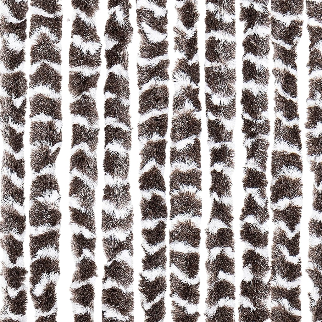 vidaXL Perdea pentru insecte, maro și alb, 56x200 cm, chenille vidaXL Perdea pentru insecte, maro și alb, 56x200 cm, chenille