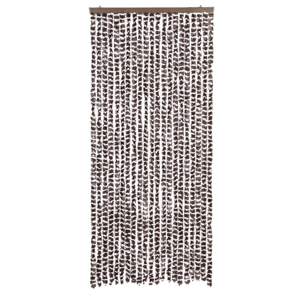 vidaXL Perdea pentru insecte, maro și alb, 90x200 cm, chenille vidaXL Perdea pentru insecte, maro și alb, 90x200 cm, chenille