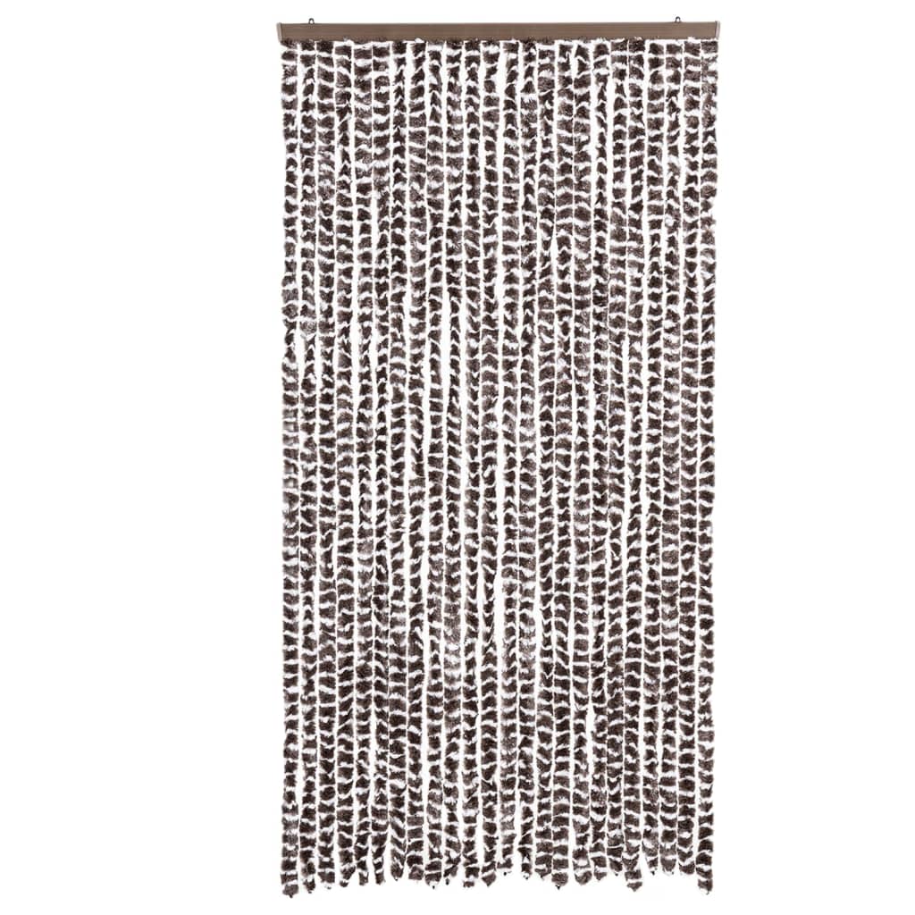 vidaXL Perdea pentru insecte, maro și alb, 100x200 cm, chenille vidaXL Perdea pentru insecte, maro și alb, 100x200 cm, chenille