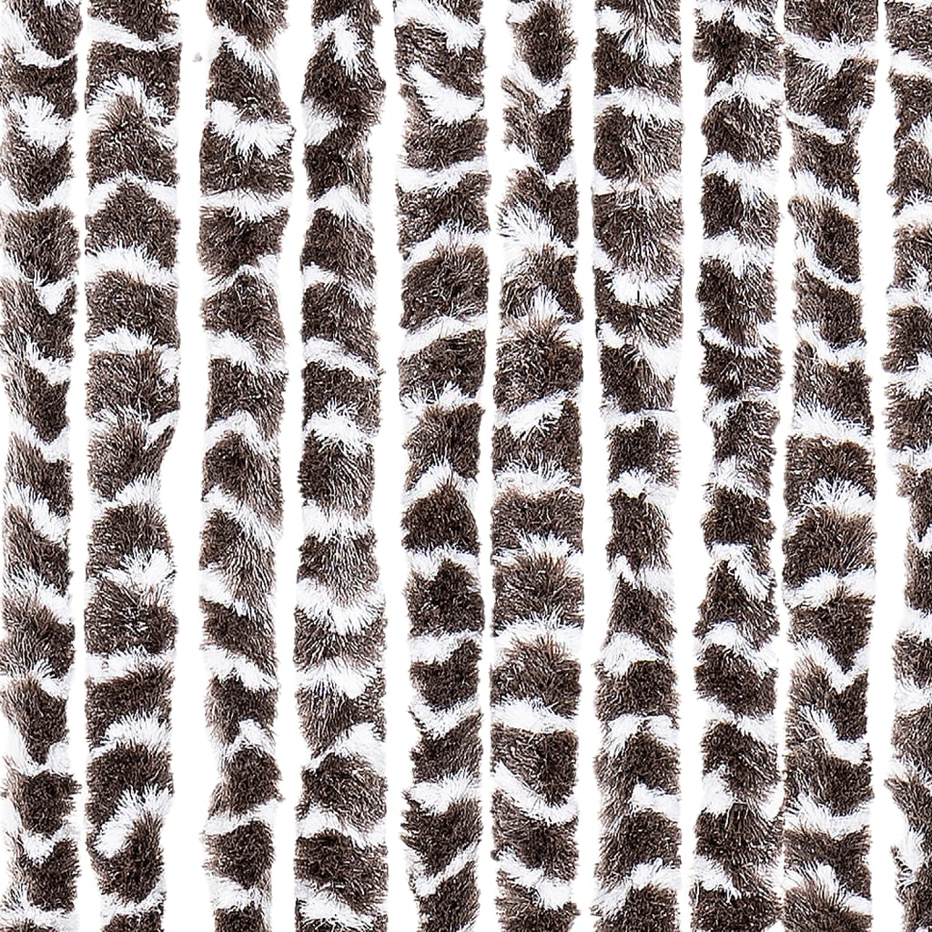 vidaXL Perdea pentru insecte, maro și alb, 100x200 cm, chenille vidaXL Perdea pentru insecte, maro și alb, 100x200 cm, chenille