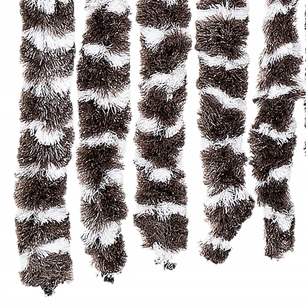 vidaXL Perdea pentru insecte, maro și alb, 100x230 cm, chenille vidaXL Perdea pentru insecte, maro și alb, 100x230 cm, chenille