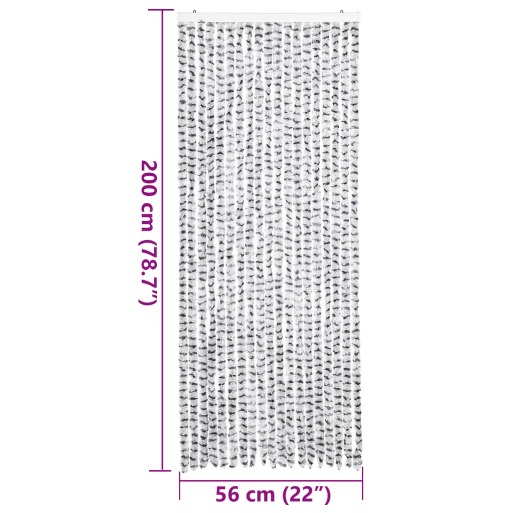 vidaXLPerdea pentru insecte gri deschis și gri închis56x200cm chenille vidaXLPerdea pentru insecte gri deschis și gri închis56x200cm chenille