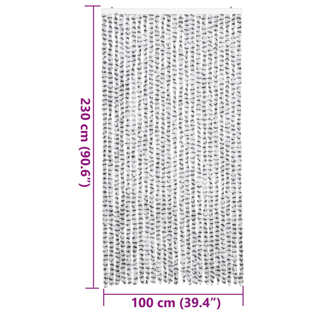 vidaXLPerdea pentru insecte gri deschis și gri închis100x230cmchenille vidaXLPerdea pentru insecte gri deschis și gri închis100x230cmchenille