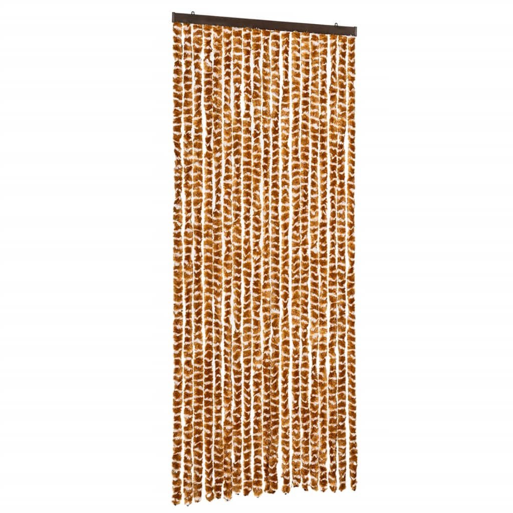 vidaXL Perdea pentru insecte, ocru și alb, 56x200 cm, chenille vidaXL Perdea pentru insecte, ocru și alb, 56x200 cm, chenille