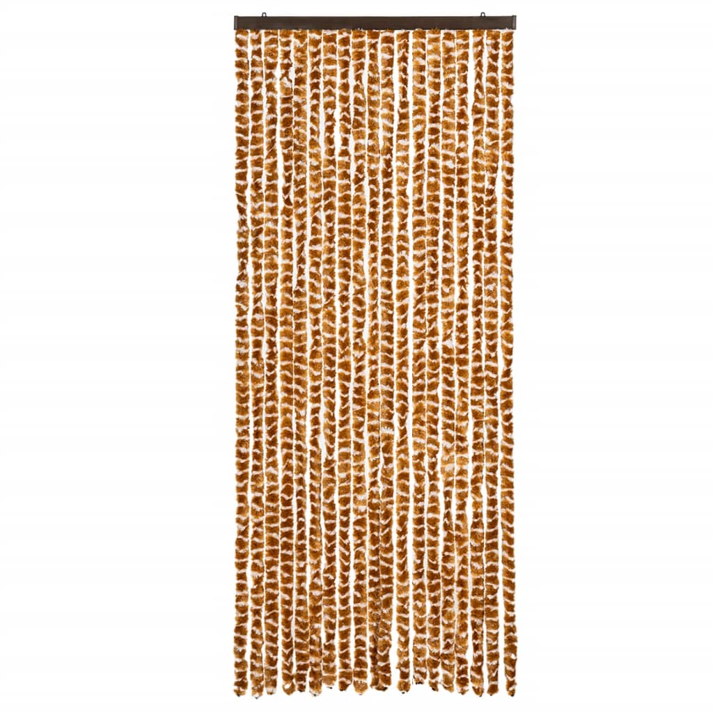 vidaXL Perdea pentru insecte, ocru și alb, 56x200 cm, chenille vidaXL Perdea pentru insecte, ocru și alb, 56x200 cm, chenille