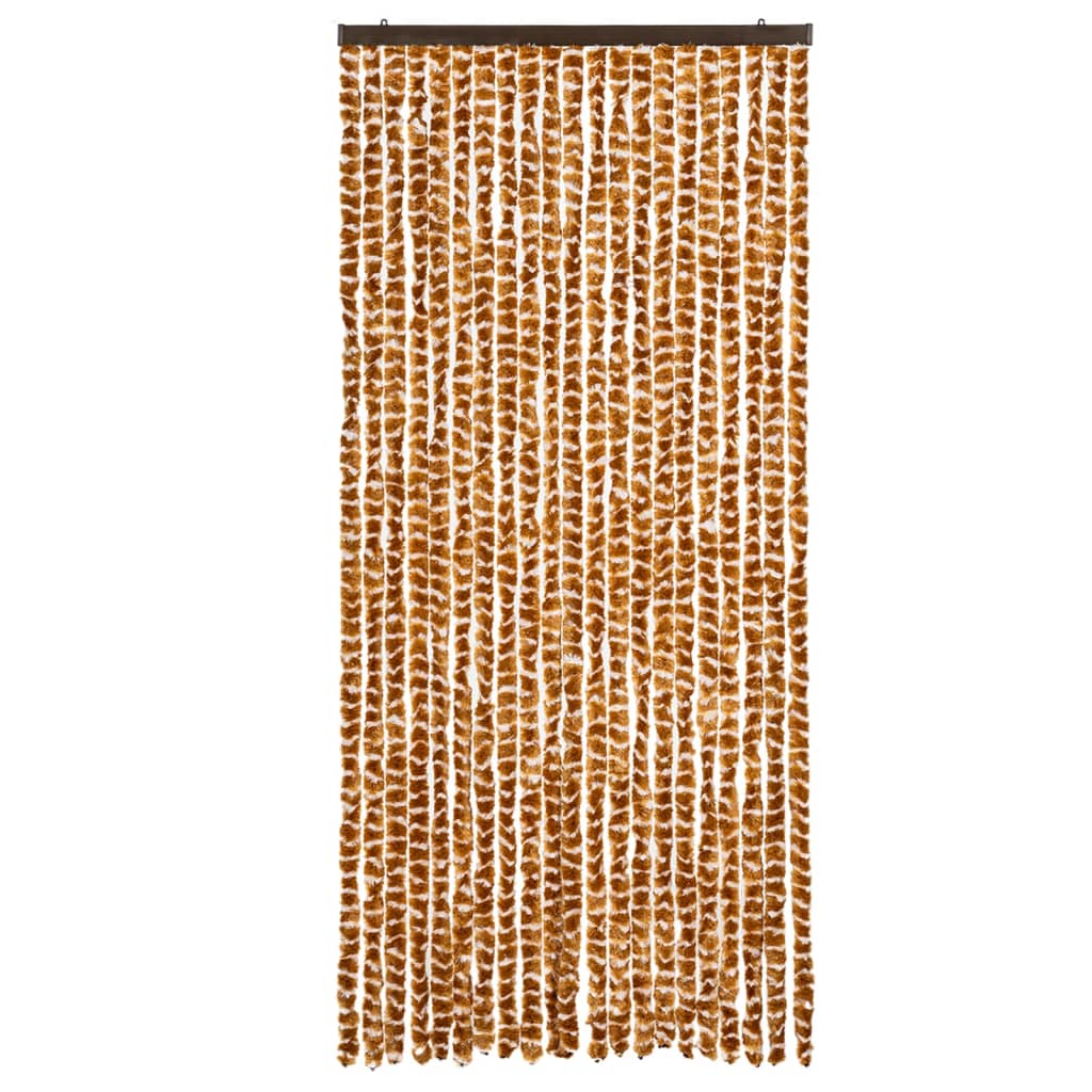 vidaXL Perdea pentru insecte, ocru și alb, 90x200 cm, chenille vidaXL Perdea pentru insecte, ocru și alb, 90x200 cm, chenille