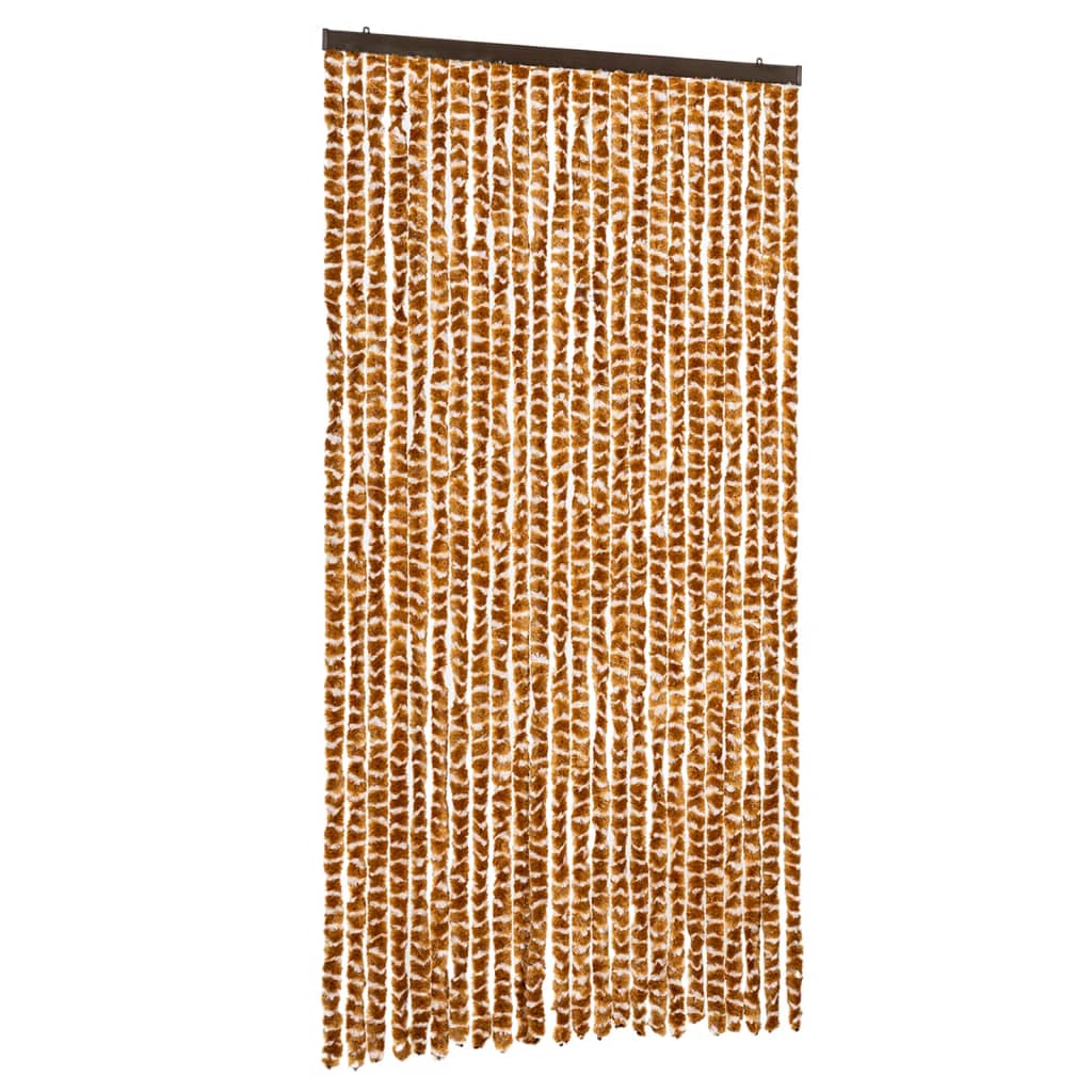 vidaXL Perdea pentru insecte, ocru și alb, 100x230 cm, chenille vidaXL Perdea pentru insecte, ocru și alb, 100x230 cm, chenille