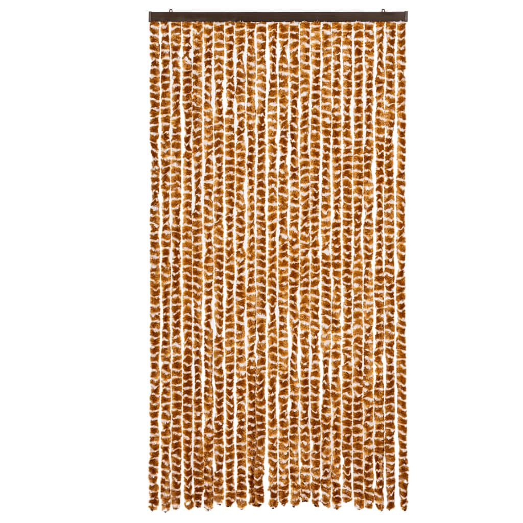 vidaXL Perdea pentru insecte, ocru și alb, 100x230 cm, chenille vidaXL Perdea pentru insecte, ocru și alb, 100x230 cm, chenille