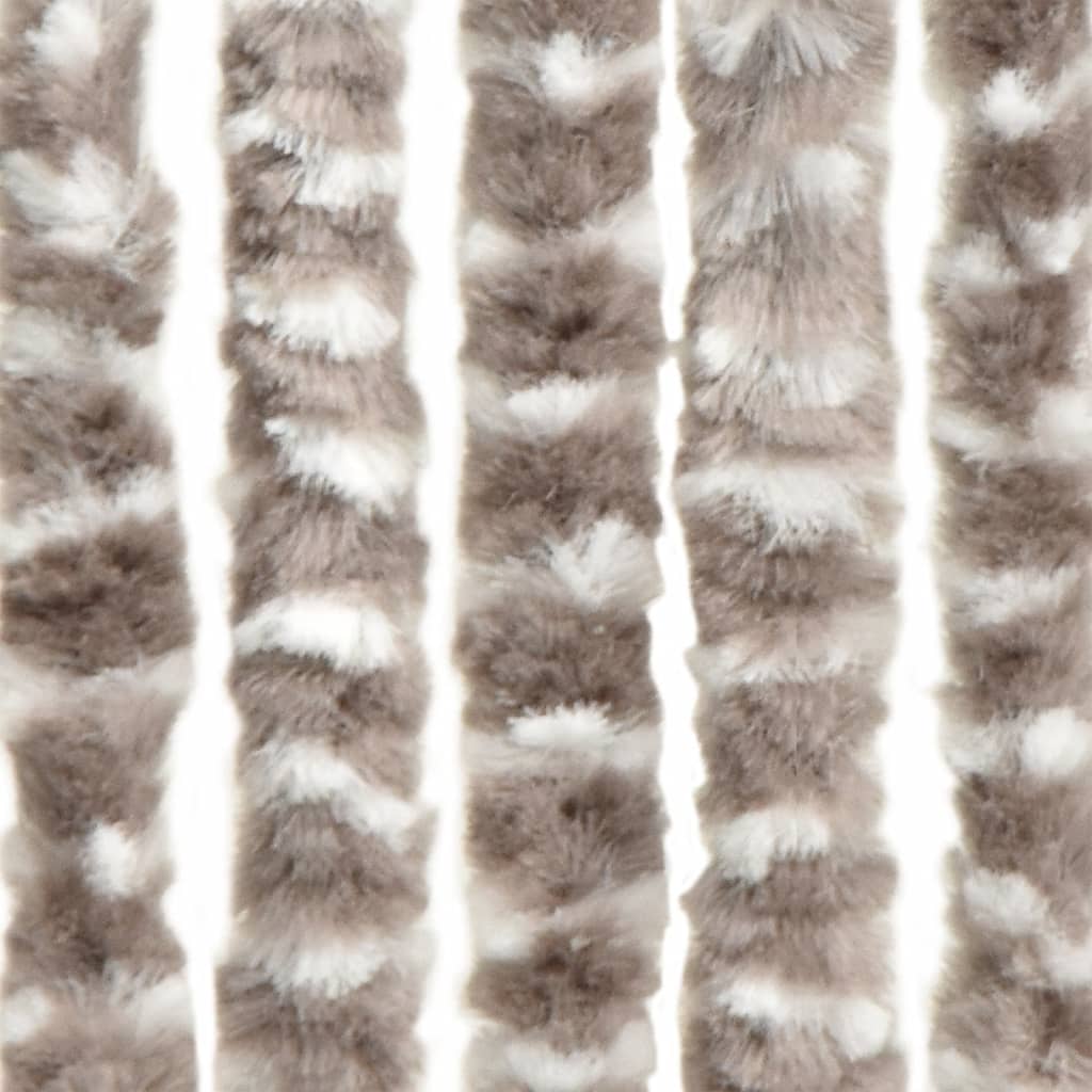 vidaXL Perdea pentru insecte, gri taupe și alb, 56x200 cm, chenille vidaXL Perdea pentru insecte, gri taupe și alb, 56x200 cm, chenille