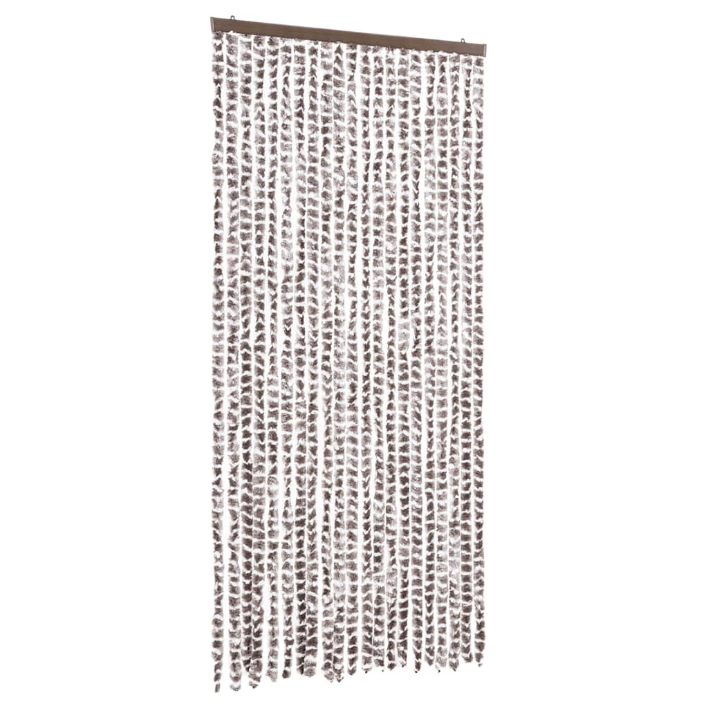 vidaXL Perdea pentru insecte, gri taupe și alb, 90x200 cm, chenille vidaXL Perdea pentru insecte, gri taupe și alb, 90x200 cm, chenille