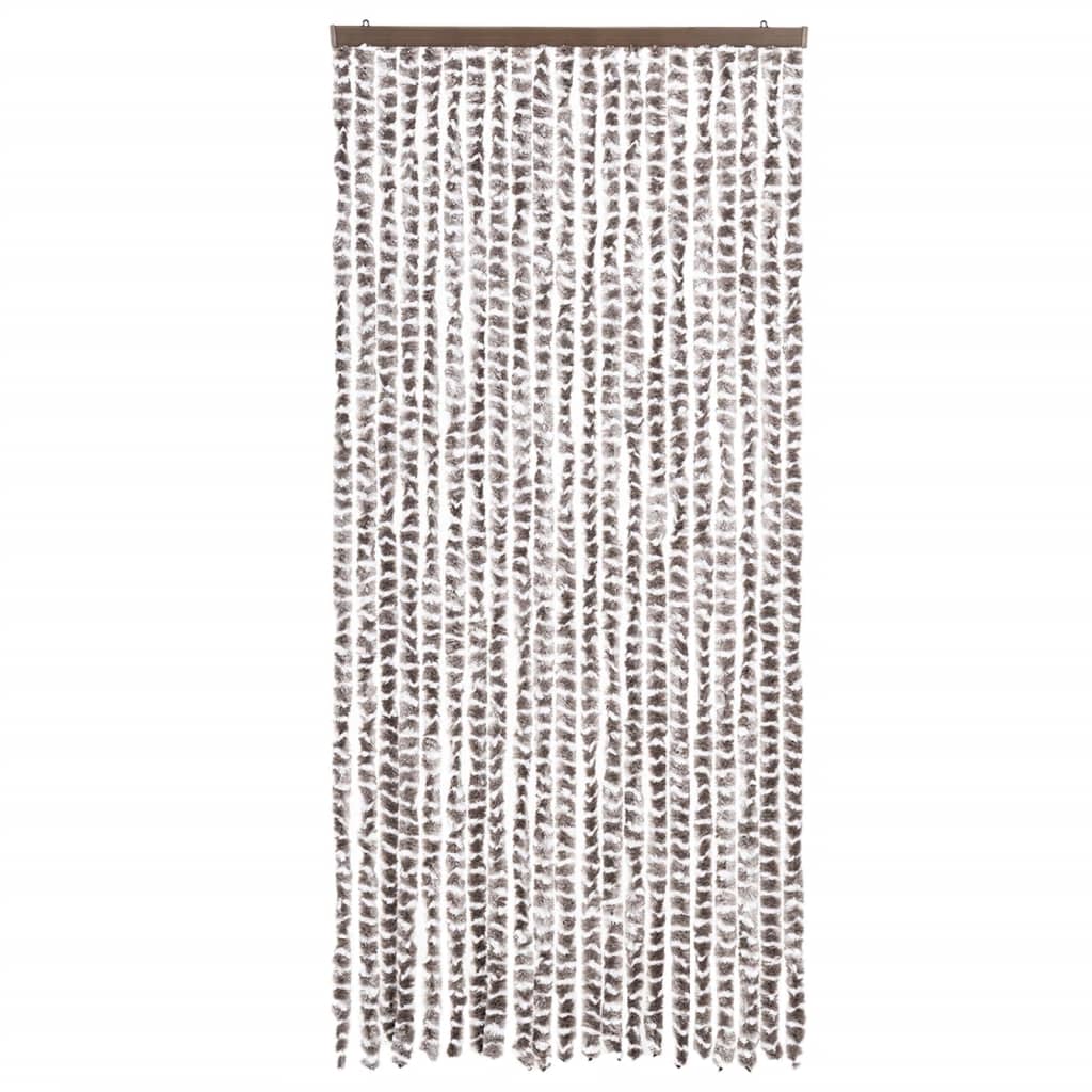 vidaXL Perdea pentru insecte, gri taupe și alb, 90x200 cm, chenille vidaXL Perdea pentru insecte, gri taupe și alb, 90x200 cm, chenille
