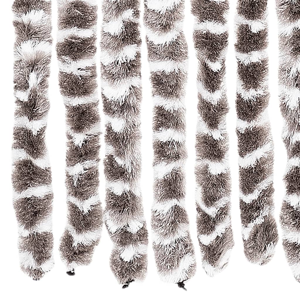 vidaXL Perdea pentru insecte, gri taupe și alb, 90x200 cm, chenille vidaXL Perdea pentru insecte, gri taupe și alb, 90x200 cm, chenille