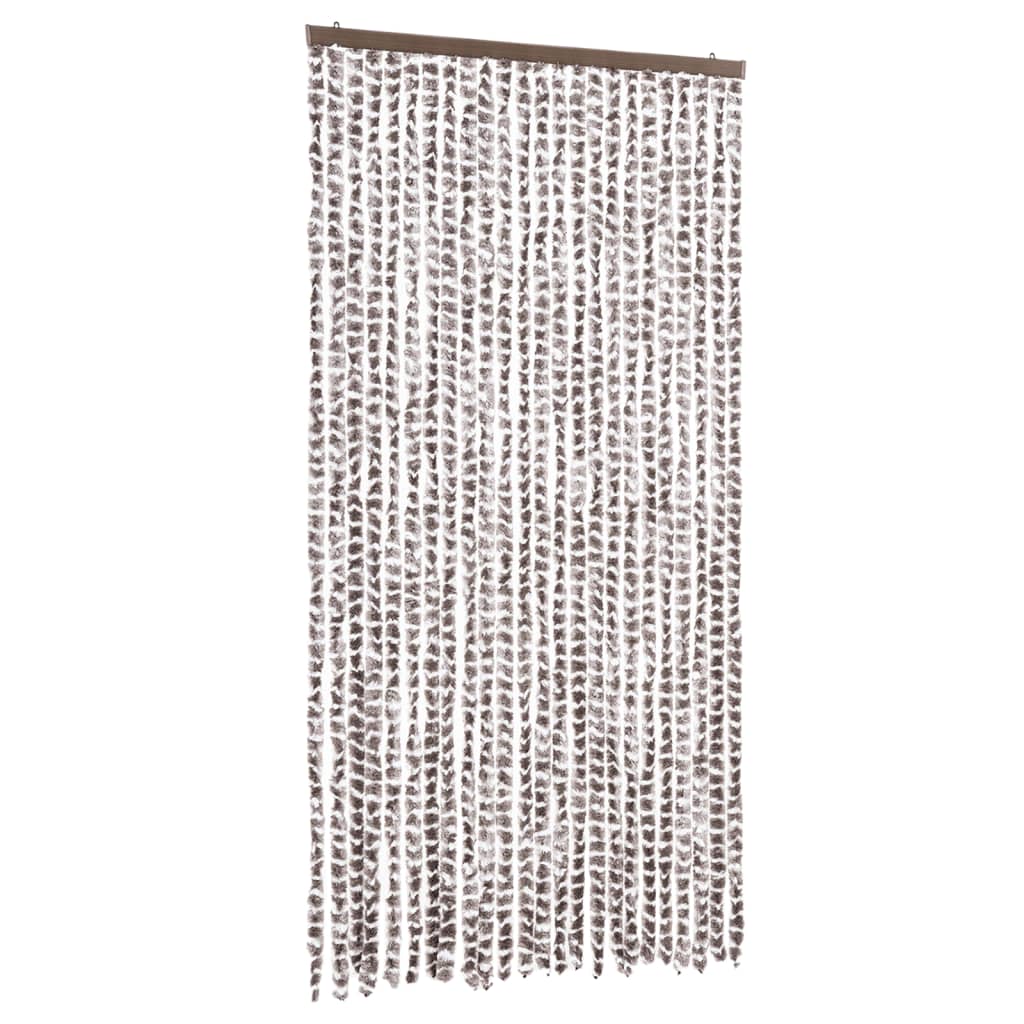 vidaXL Perdea pentru insecte, gri taupe și alb, 100x200 cm, chenille vidaXL Perdea pentru insecte, gri taupe și alb, 100x200 cm, chenille